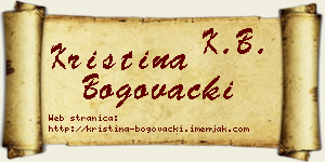 Kristina Bogovački vizit kartica